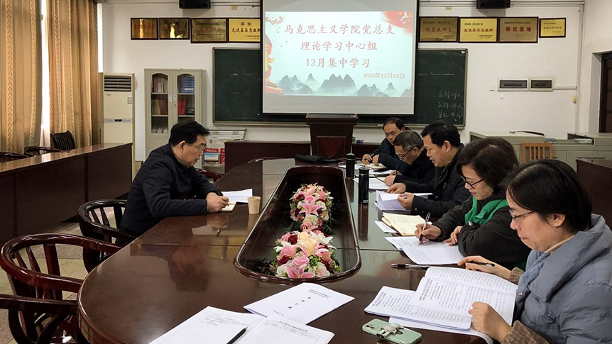 宁立伟巡听马克思主义学院党总支理论学习中心组2023年12月集中学习_邵阳头条网